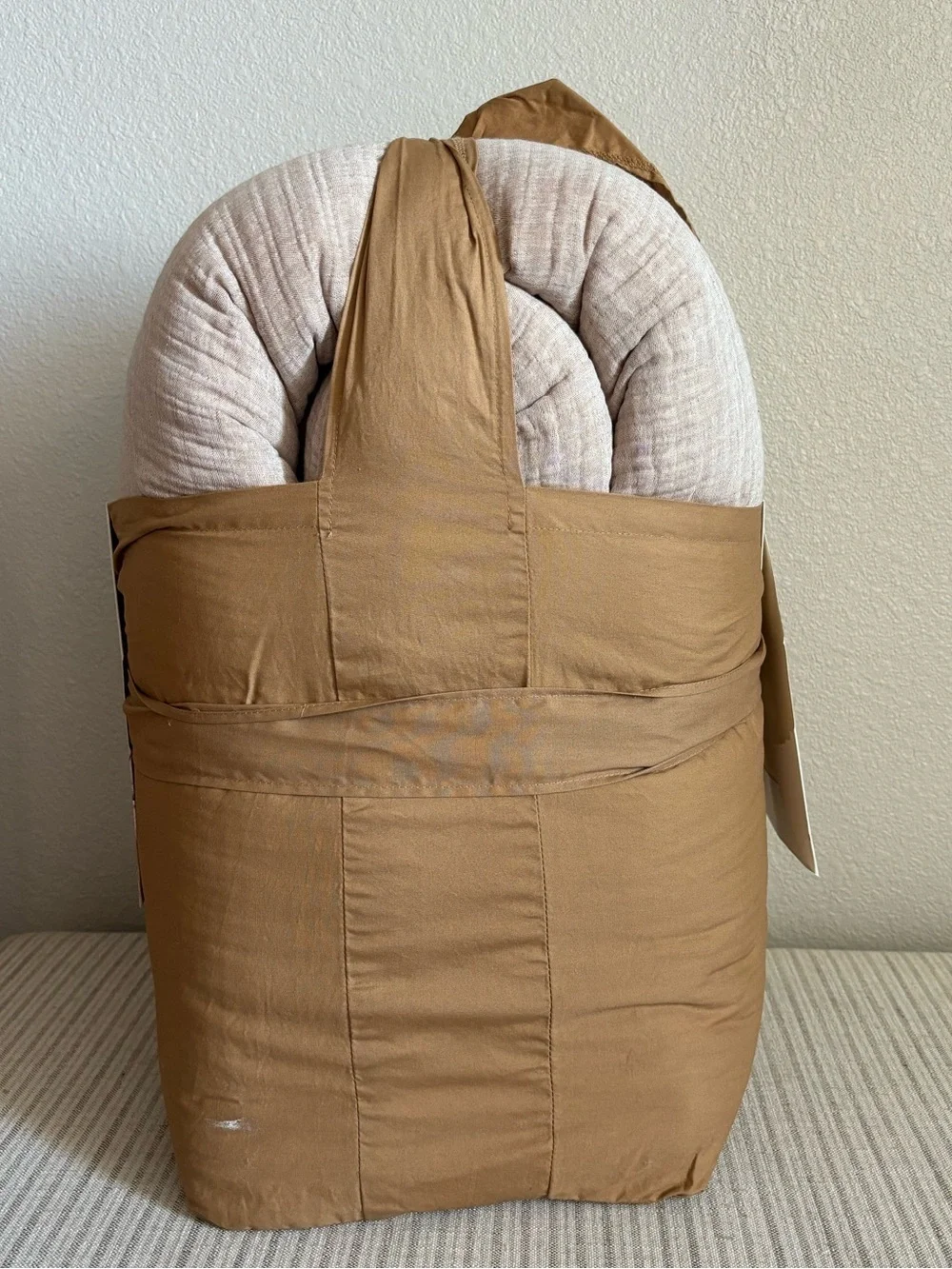 NWT Full/Queen Textured Chambray Comforter & Sham Set Warm Brown - Casaluna